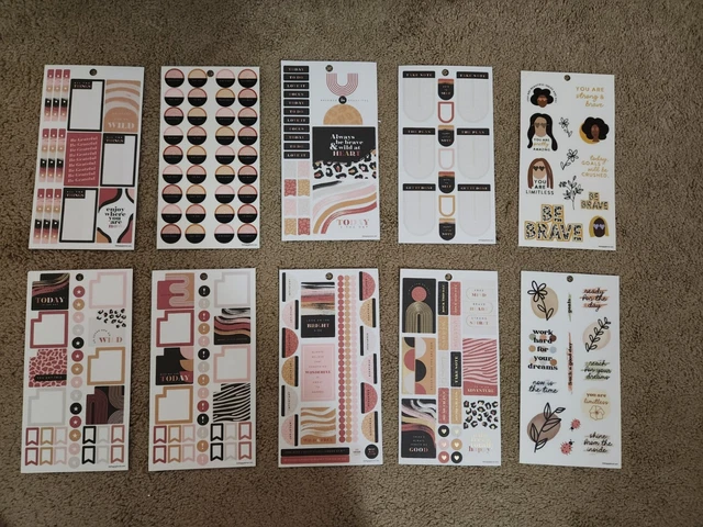Huge Planner sticker Lot Neutral Rainbow Motivational Quotes Boxes Labels Work
