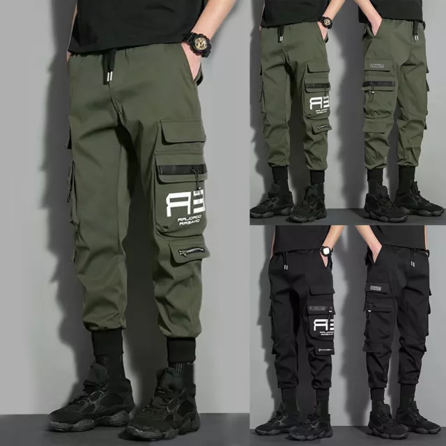 Mens Work Cargo Pants Stretch Sweatpants Combat Hiking Outdoor Joggers Trousers