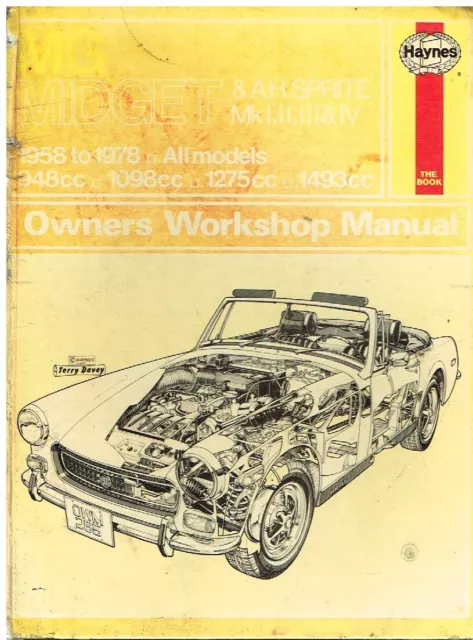 Mg Midget Austin-Healey Sprite Incl Frogeye 1958-78 Workshop Manual *Hardback*