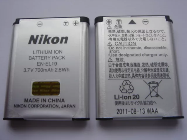 Batterie D'ORIGINE NIKON EN-EL19 GENUINE battery AKKU ACCU NEUVE 3.7V 700mAh