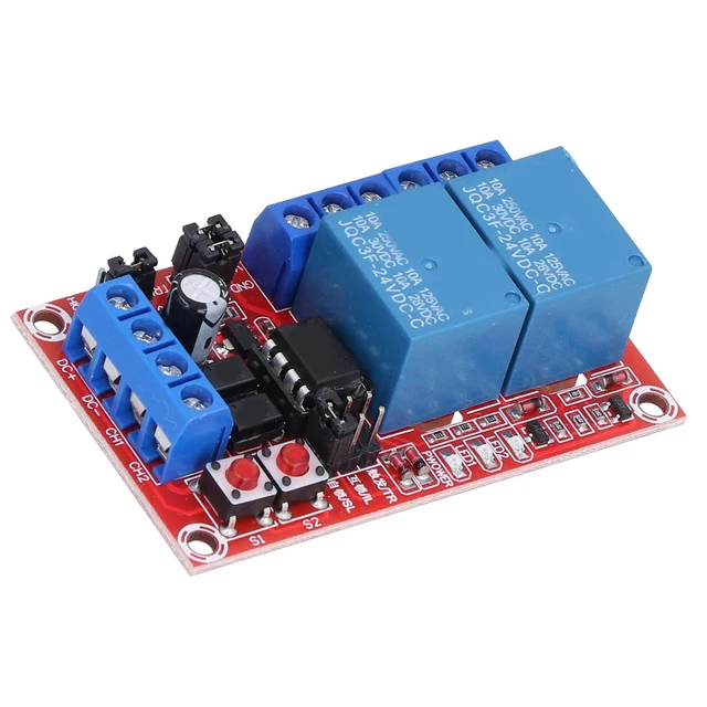 Interlock Relay Control Module RELAY MODULE 2 Channel Button Self Locking Interlock High Low Level ...