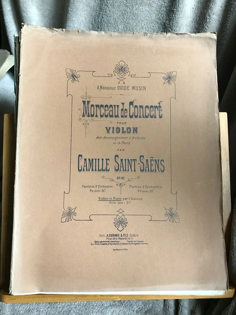 Saint-Saens Morceau de concerto pour violon et piano op 62 partition ed. Durand