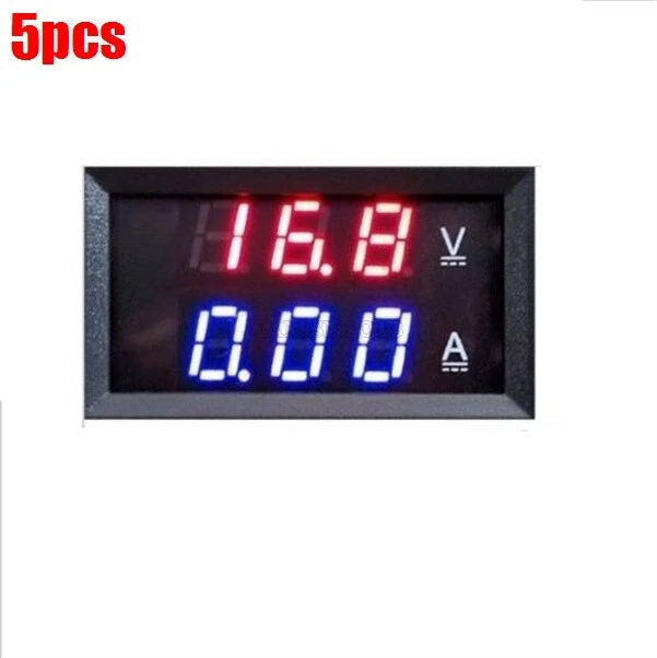 5Pcs Dc 0-100V 10A Dual Led Digital Voltmeter Ammeter Voltage Amp Power mc