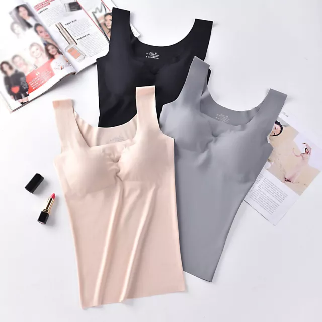 Women Ladies Seamless Comfort Padded Stretch Sports Yoga Bra Top Crop Vest Tank-