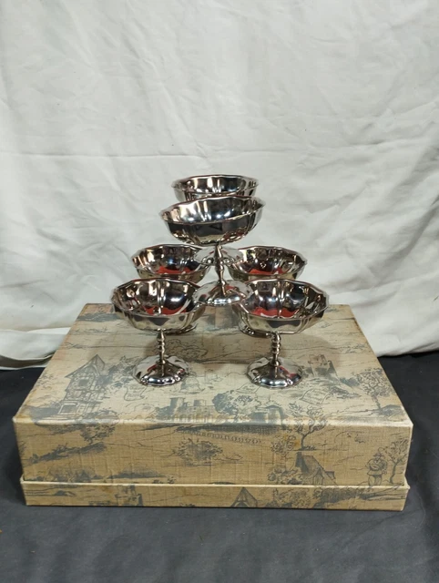 Set de 6 coupes à glace en inox, 1970