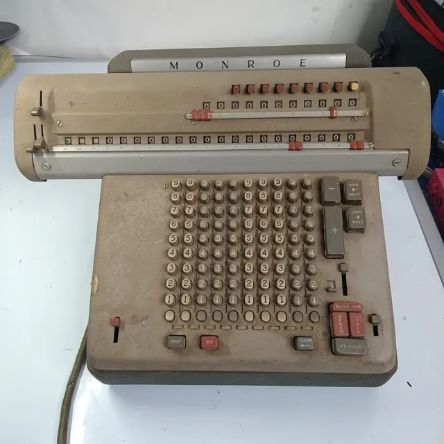 Antique Monroe Adding Calculating Machine Calculator Electric 4N-4-212 Vintage