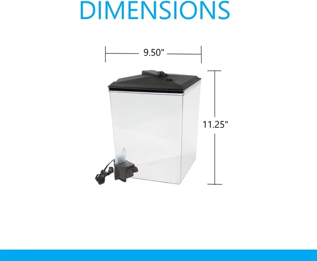 Koller Products Aquaview 2.5-Gallon Plastic Fish Tank with Power Filter and LED 3