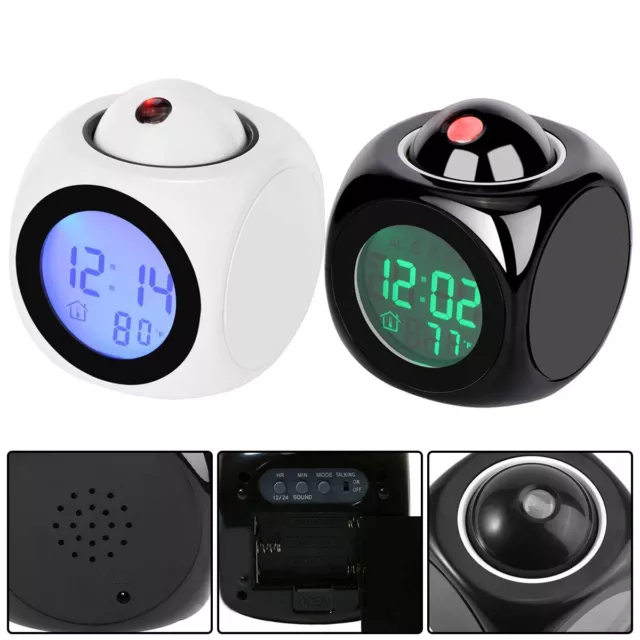 Smart Alarm Clock Digital LED Projector Temperature Time Projection