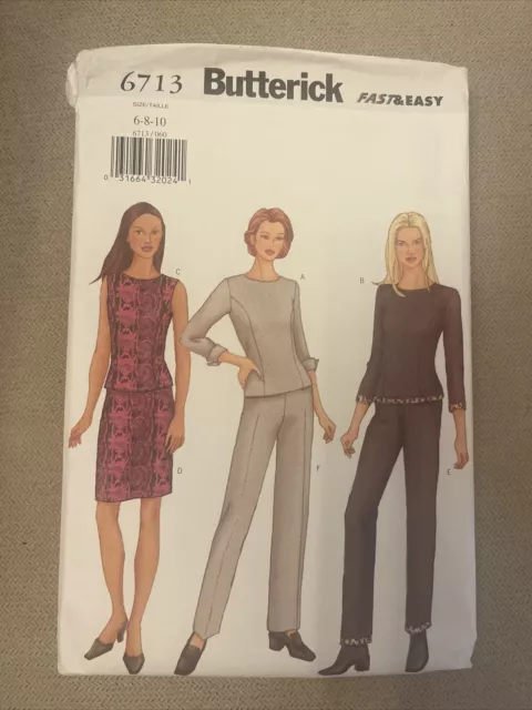 Butterick 6173 Pattern Top Skirt Pants Size 6 8 10 Misses New Uncut 2000