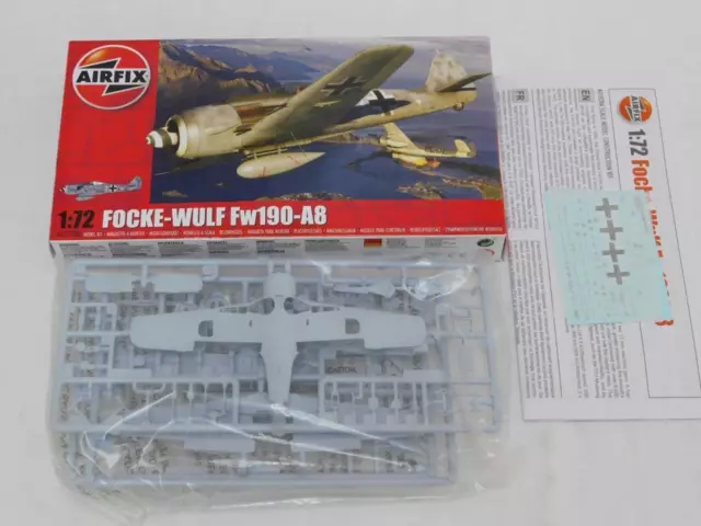 1/72 Airfix WWII German Focke Wulf Fw190-A8 Fighter Plastic Model Kit Complete