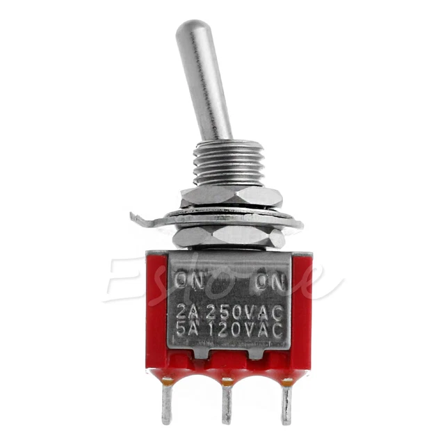 Rocker Momentary Switch On-On 3-Pin 2-Position SPDT Toggle Switch with Metal Bat