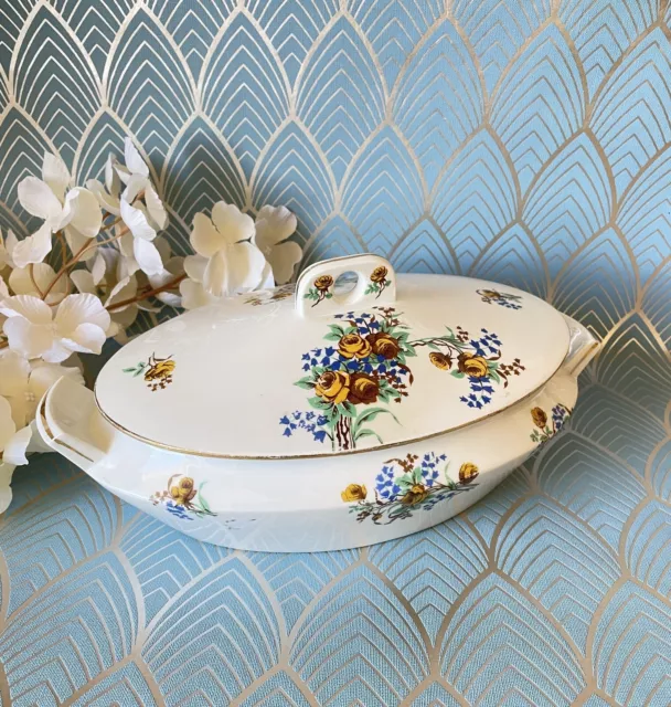 🔰 LÉGUMIER petite SOUPIÈRE en Porcelaine de LIMOGES ~ style art déco