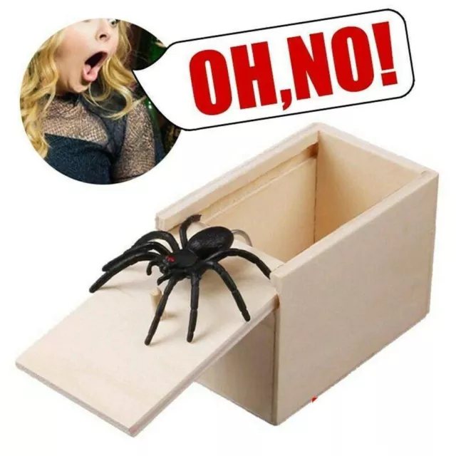 Halloween Spider in a Box Prank Toy Play Gag Joke Scare Fake Spider Hidden Gift