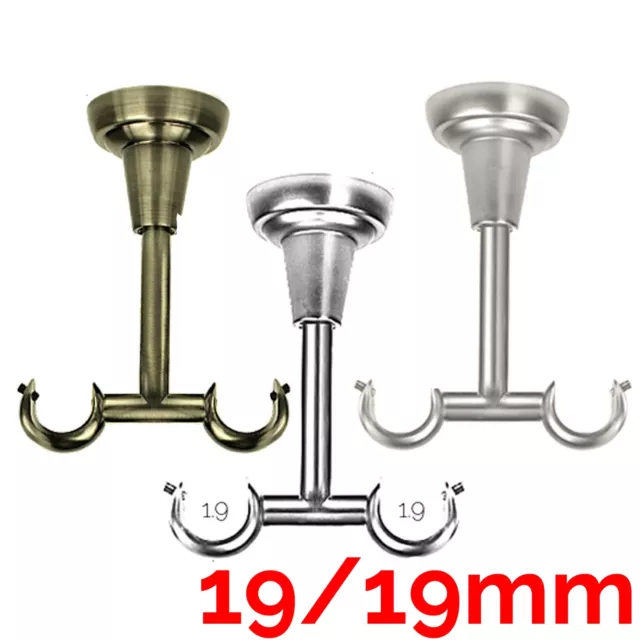Metal Curtain Pole 1pc Classic 19/19 Ceiling Bracket to Fit 19mm Diameter Poles