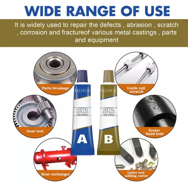 2 Pezzi Riparazione Crema A&b Freddo Gel Colla Calore Resistenza Industriale