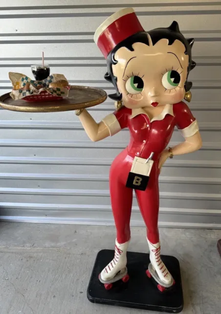Rare Betty Boop Full Size Statue 5.5 Feet! Waitress Skating! Will Ship!