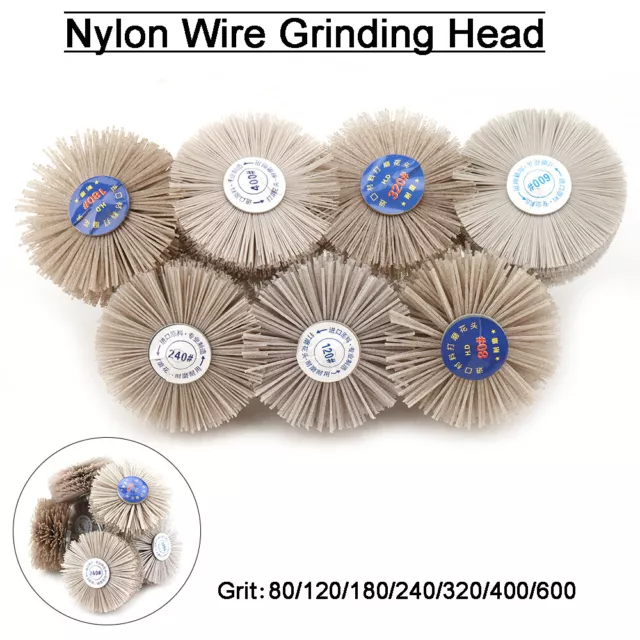 80mm Nylon Wire Wheel Abrasive Polishing Grinding Wheel For Wood 80-600 Grit