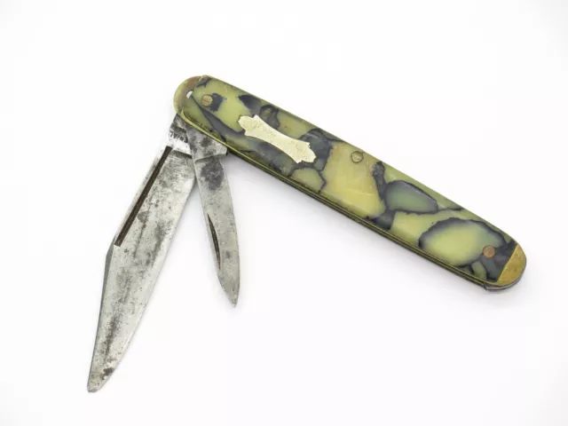 Vintage 1930-1936 Imperial Prov RI 3" Green Handle Folding Jack Knife