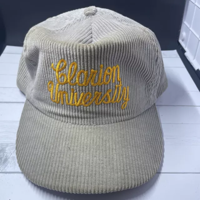 VINTAGE CLARION UNIVERSITY Gray Corduroy Hat Adult Size Adjustable $24. ...