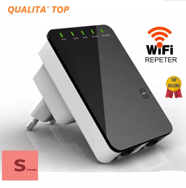 Amplificatore Segnale Wireless Wifi Repeater Ripetitore Range Extender Lan Rete