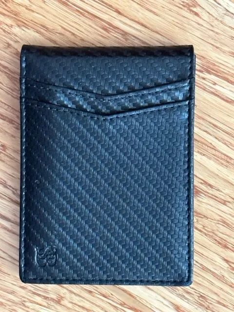 Mens SERMAN BRANDS Wallet Modern Black Money Clip RFID Blocking NEW