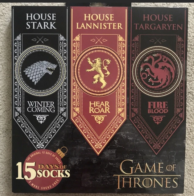 Game of thrones 15 Days of Socks Gift Set-15 Pairs adults men shoe size 6-12