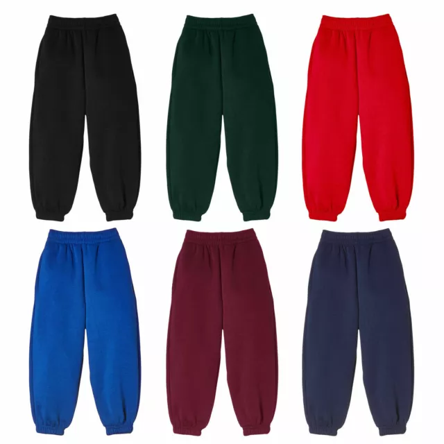 Kids Joggers Trouser Sports Jogging Pants Casual School Play Soft Fleece Bottoms