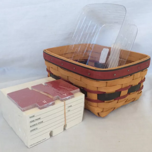 Longaberger Rolodex Address Basket With Dividers and Cards