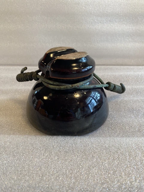 Vintage Brown Glazed Ceramic (Pinco?) Insulator with character!