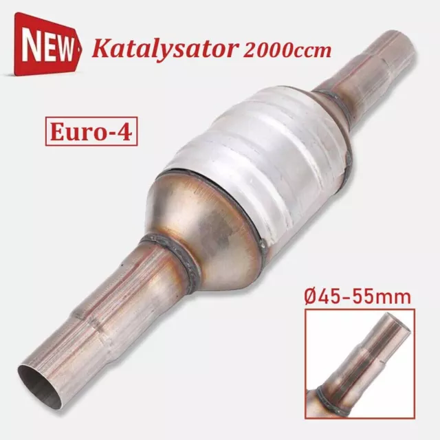 Catalizzatore Euro 4 Ø45-55 mm universale KAT per motori a benzina Opel VW AUDI 2000 cc