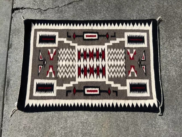 Vintage Storm Navajo Rug, Tuba Trading, Weaver Roselyn Guileure, Arizona 26x35