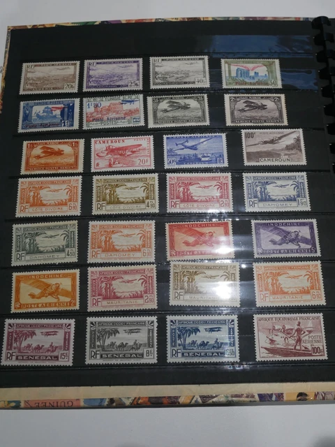 44 Timbres Anciens de divers Colonies Françaises (D'occasion) à La