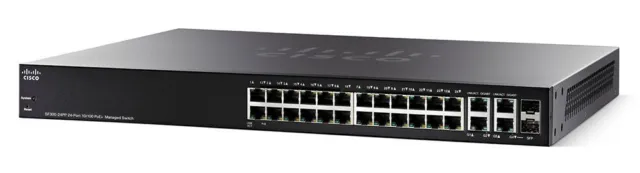 Cisco SF300 24-port Gigabit PoE Ethernet Switch w/ 2 x Gigabit SFP SF300-24PP