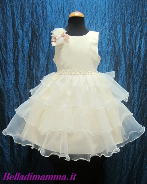Abito Vestito Cerimonia Damigella Bimba belladimamma TG. 86 / 92 (1-2 Anni)