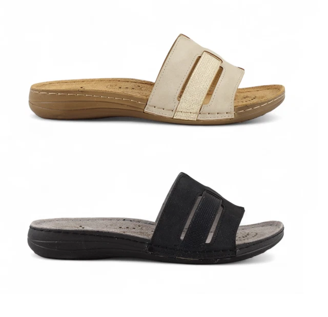 Ciabatte Donna TIGLIO In Vera Pelle - Punta Aperta Con Plantare Morbido E Regolabile - Foto 10