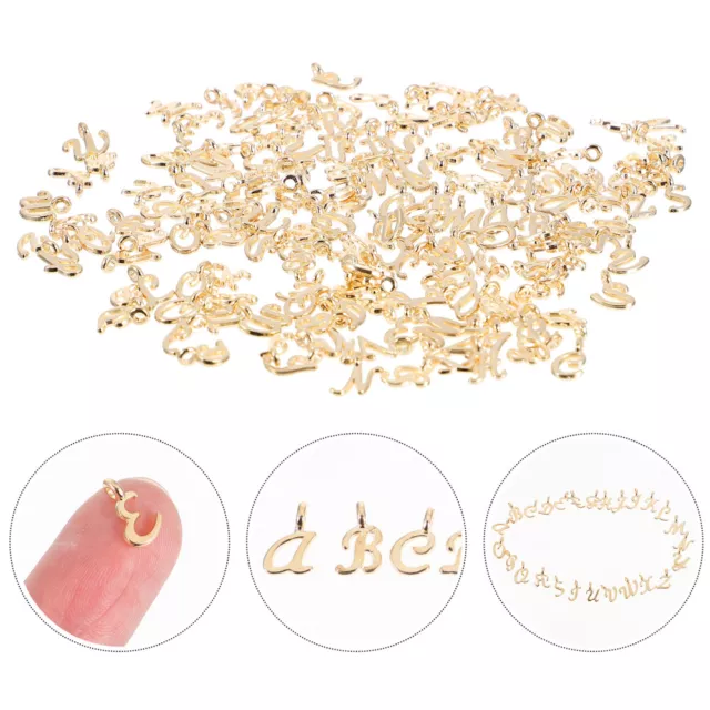 156 Pcs Letter Accessory Pendant Metal Necklace Charms Bead Jewelry Making