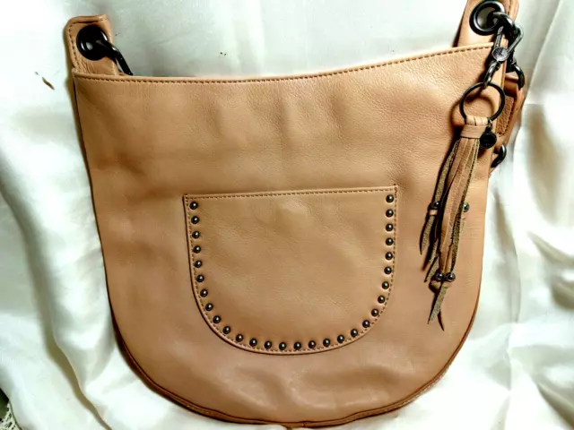 The Sak *Happy & Free* Zinnia Hobo Sahara Rich Tan Leather Shoulder Bag Handbag