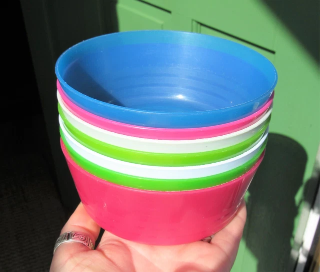 7 cuencos de plástico IKEA Kalas para niños *diseño antiguo* fiestas mordiscos picnic