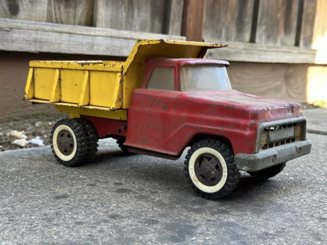 Vintage 1960's Tonka Steel Dump Truck Red & Yellow