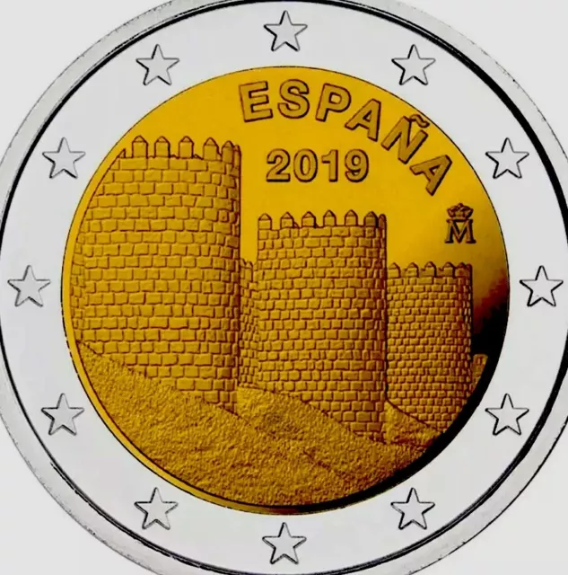 Spain 🇪🇸 Coin 2€ Euro 2019 Commemorative Avila New UNC from Roll Wall Towers