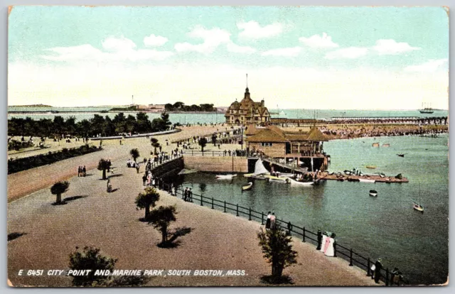 Postcard Massachusetts South Boston City Point and Marine Park 1910