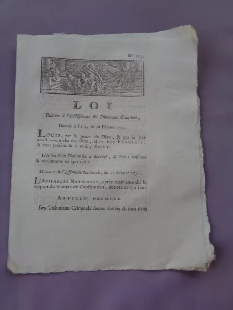 Ley A el Establecimiento De Platos Criminal 1791