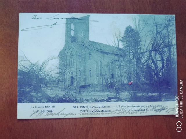 CPA - 55 - PINTHEVILLE - L'Eglise bombardée par les Allemands