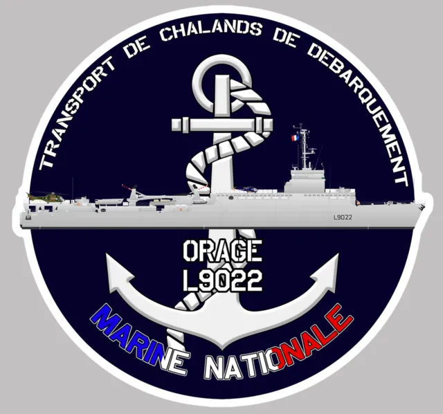 Autocollant Marine Nationale Tcd Orage Transport De Chalands Debarquement Tz014
