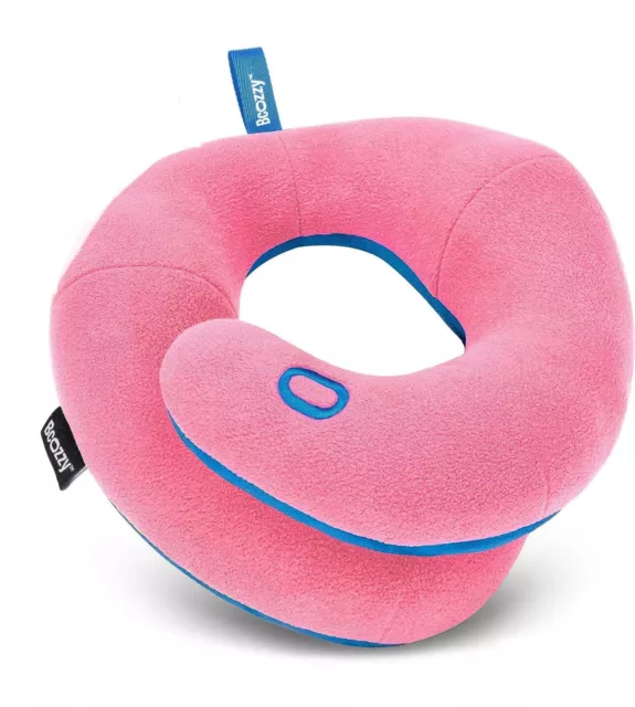 BCOZZY Neck Pillow for Travel Double Support to Head Neck Small Kids Pink Blue