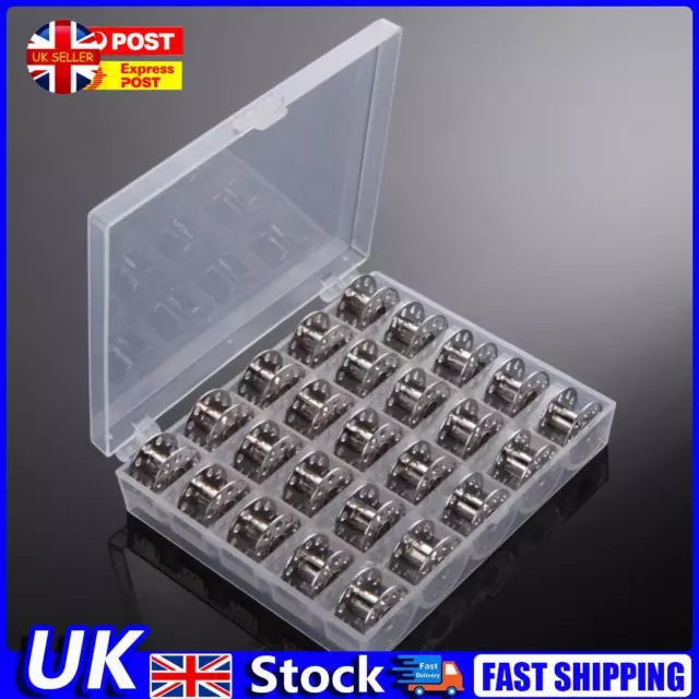 250pcs Empty Metal Bobbins Spool Storage Case Box for Sewing Machine UK