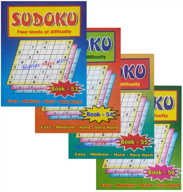 Sudoku Puzzle Books To Choose - A5 Size -110 Puzzles In Each Travel Adult Kids