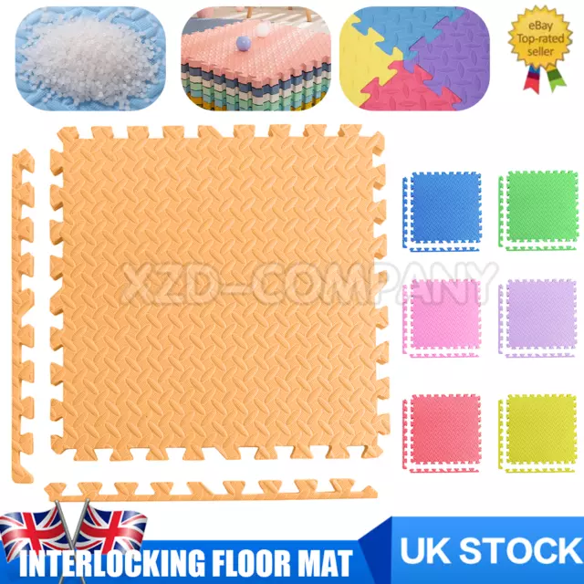 60x60cm Soft Foam EVA Kids Floor Mat Jigsaw Tiles Interlocking Garden Play Mats