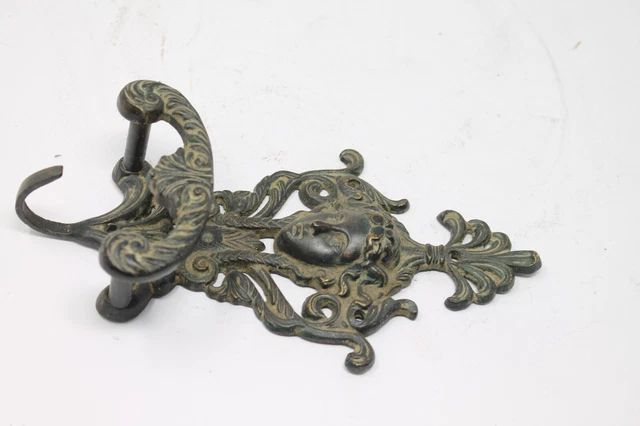 Vintage Original Hand Crafted Brass English Wall Hook Hanger Hardware NH6800 11