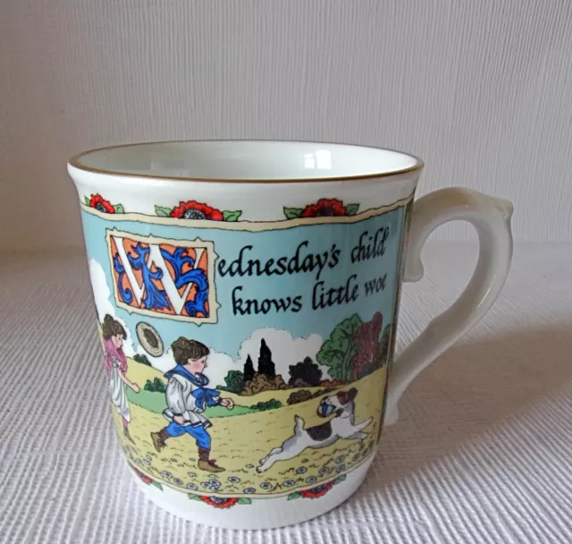 Royal Worcester Sue Scullard Birthday Mug - Wednesdays Child